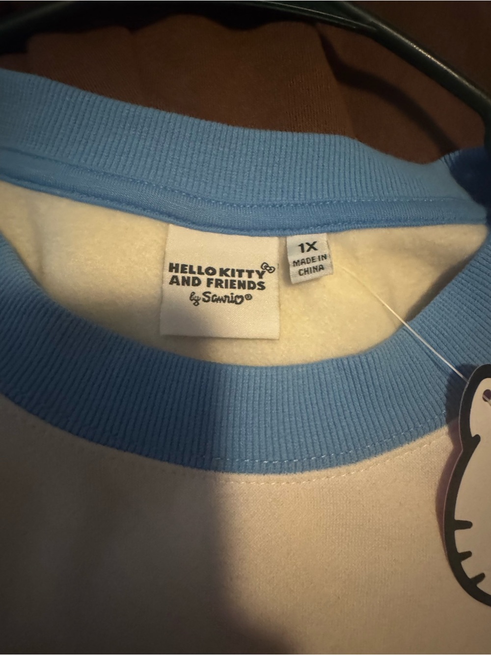 Hello Kitty Cream & Light Blue Ringer Sweatshirt - Picture 2 of 2
